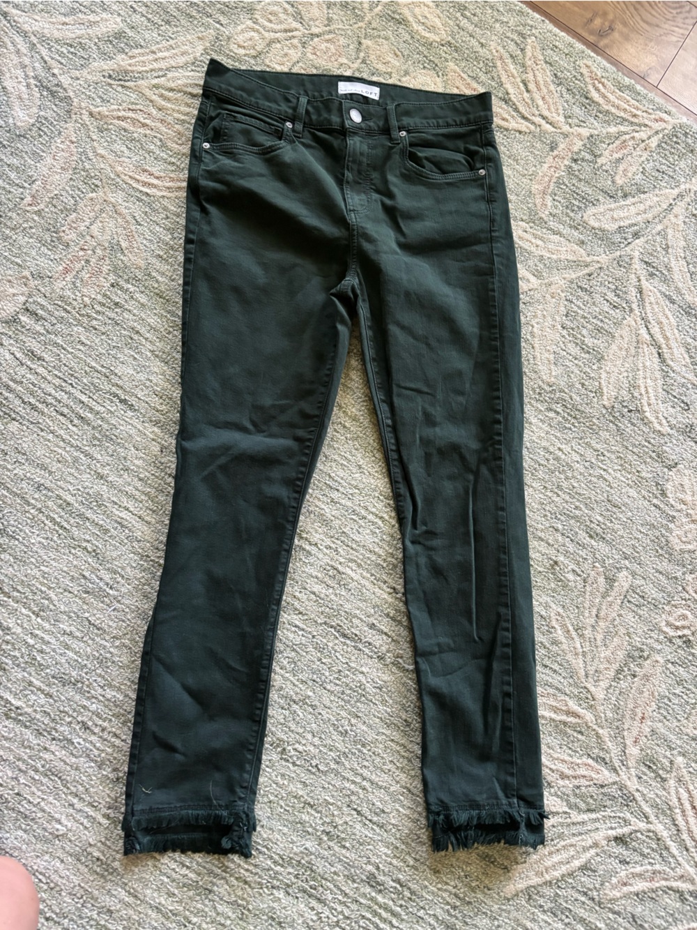 LOFT Black Women's Skinny Jeans with Frayed Hem